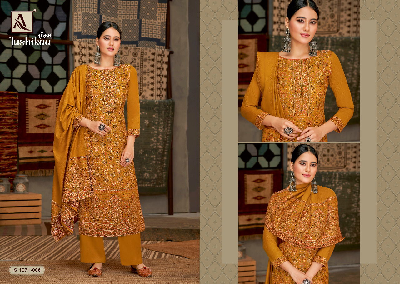 Alok Tushikaa 2 Fancy Casual Wear Pure Pashmina Printed Dress Material Collection 
